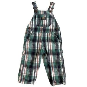 Oshkosh B’gosh Baby Plaid Overalls Size 12 Months Cotton